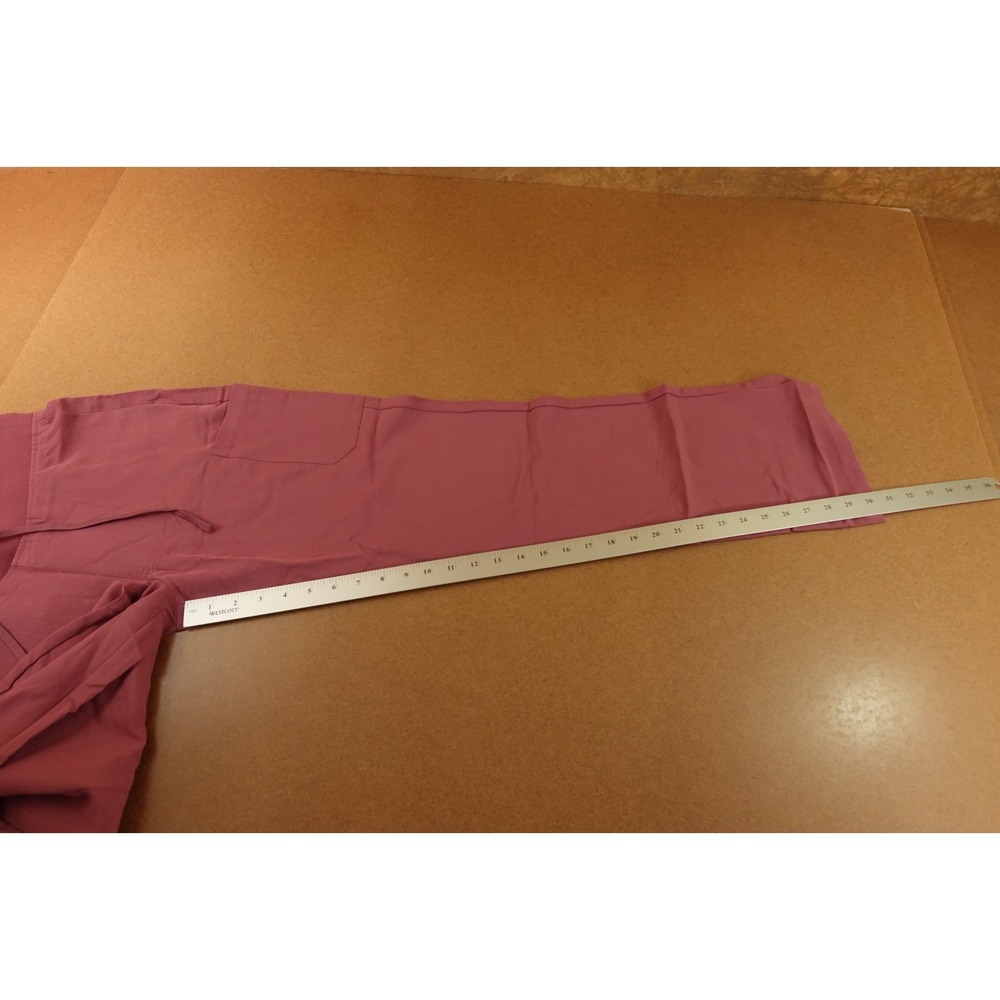 Mandala Womens Size Small Deep Mauve Drawstring Split Hem Cargo Scrub Pants NWT - Picture 9 of 11